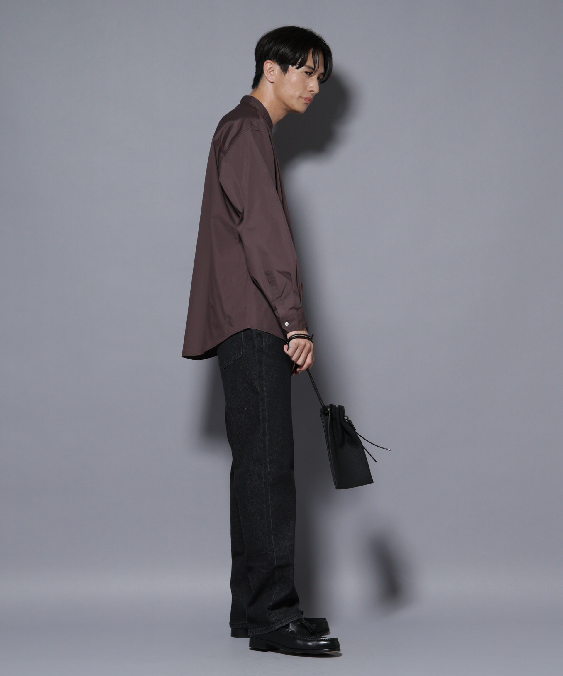 nano･universe「「大人のワイドシャツ」バンドカラー 長袖」|シャツ・ブラウス|