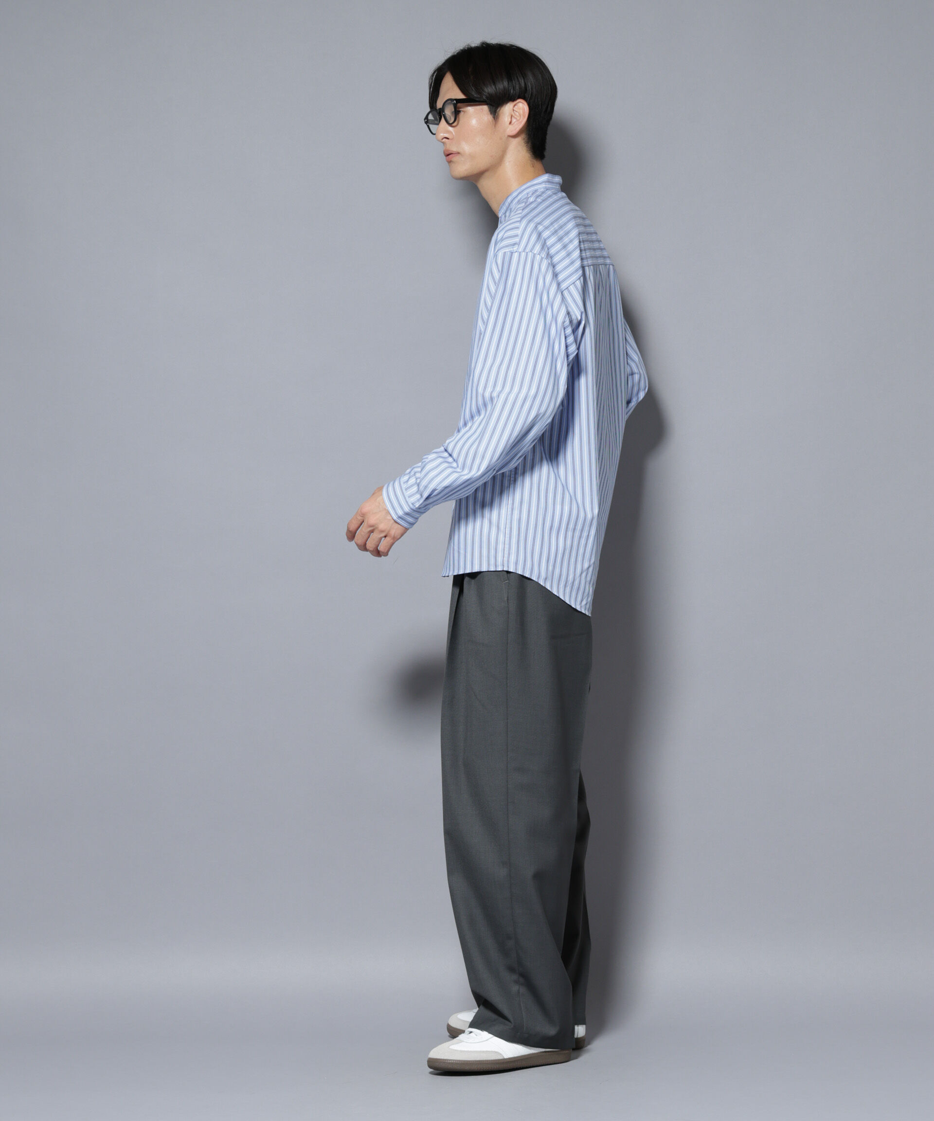 nano･universe「「大人のワイドシャツ」バンドカラー 長袖」|シャツ・ブラウス|