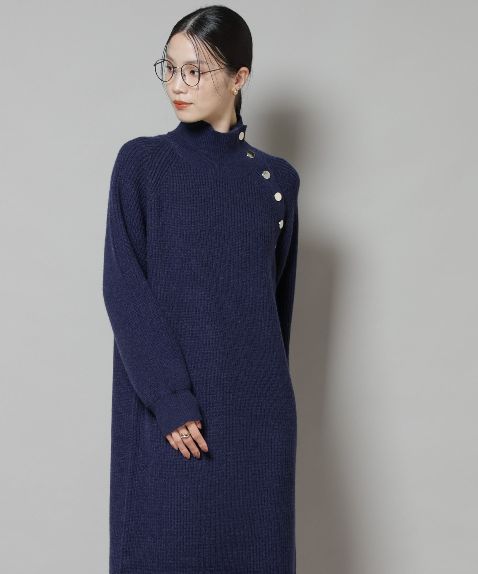 nano･universe「釦ディティールニットワンピース」|ワンピース|