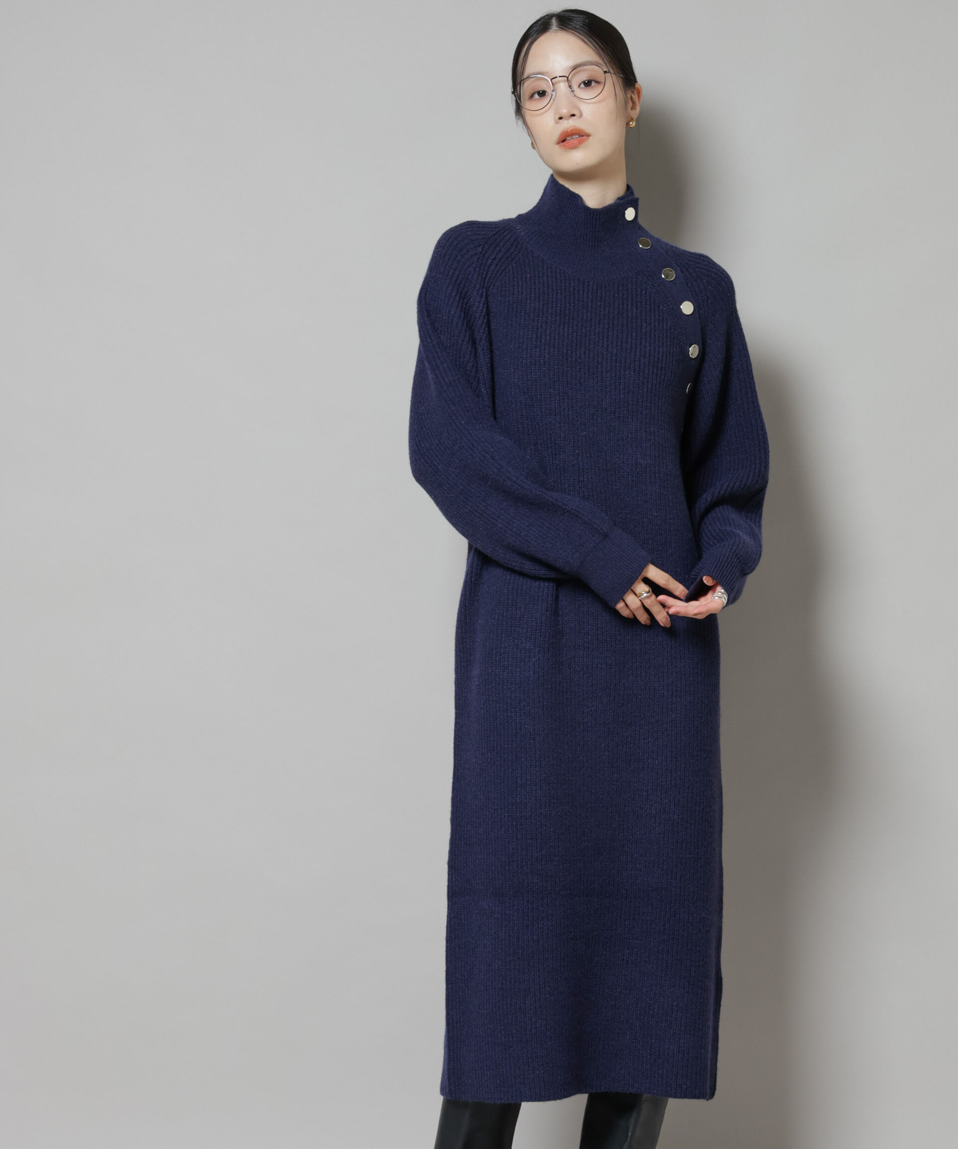 nano･universe「釦ディティールニットワンピース」|ワンピース|