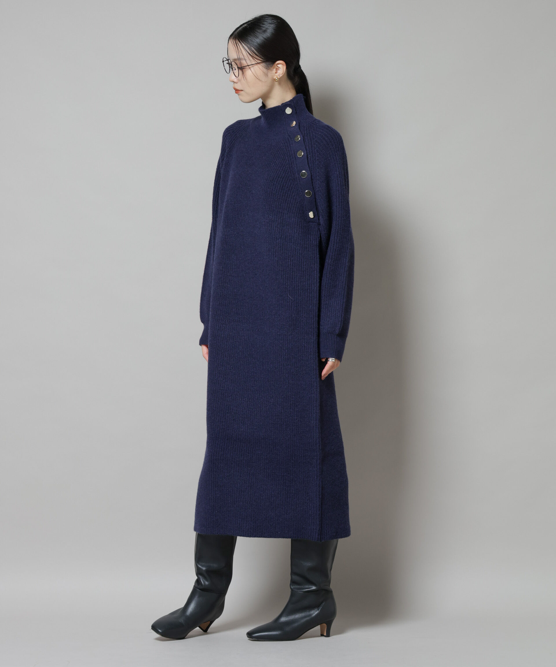 nano･universe「釦ディティールニットワンピース」|ワンピース|