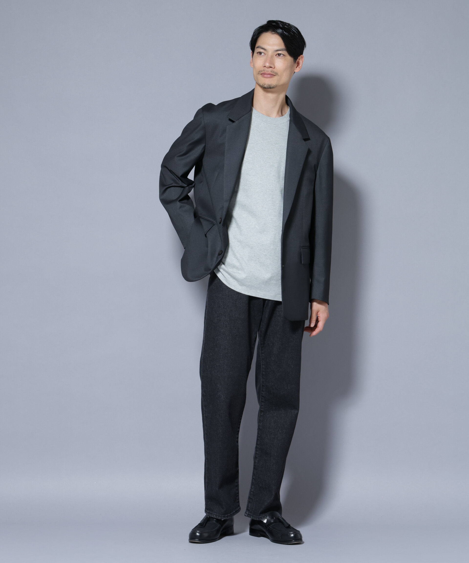 nano･universe「DELEGANTEｴｱﾘｰｻｷｿﾆｰ ｸﾞﾘｯﾀｰｽﾄﾗｲﾌﾟﾃｰﾗｰﾄﾞｼﾞｬ」|テーラードジャケット|