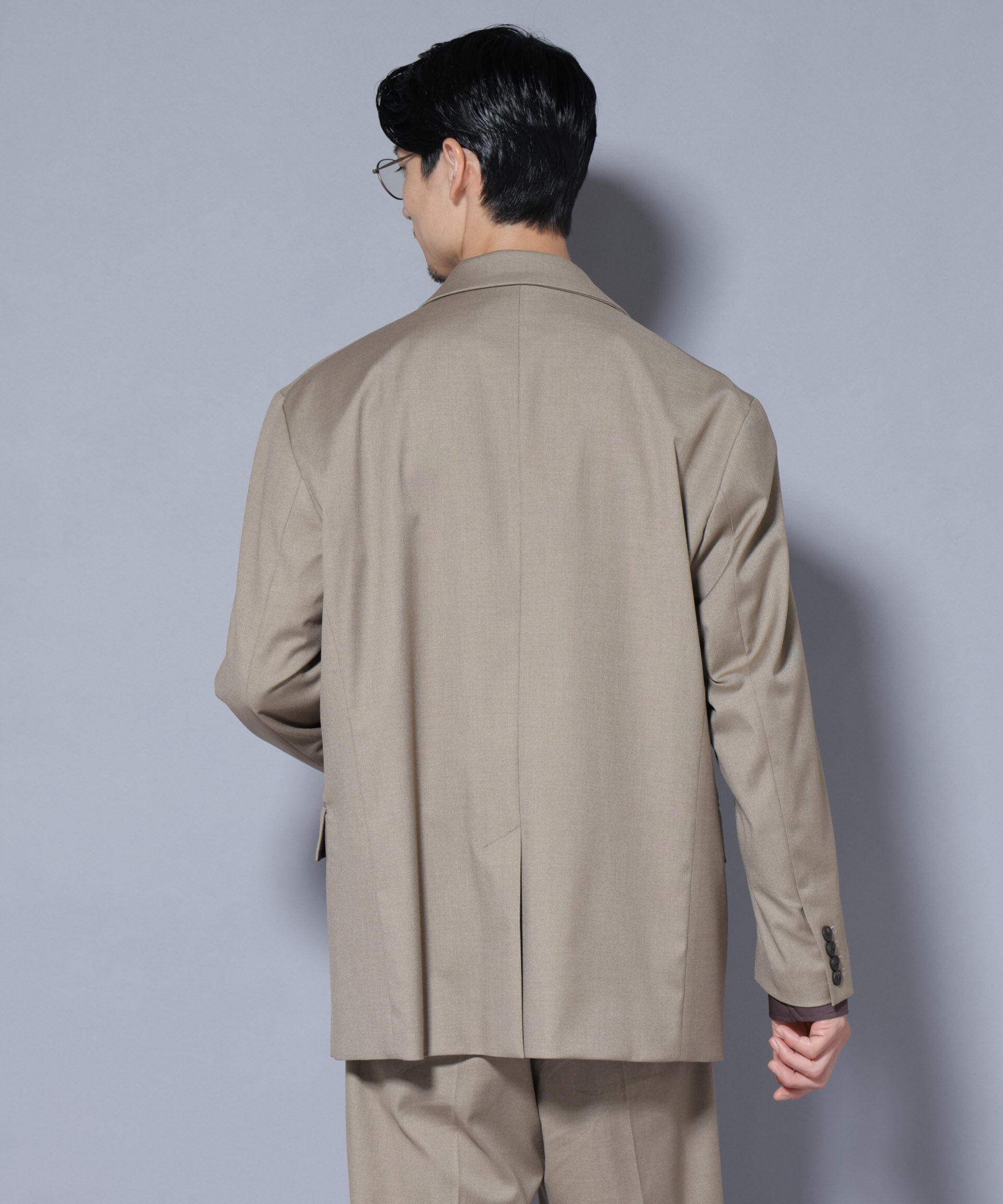 nano･universe「DELEGANTEｴｱﾘｰｻｷｿﾆｰ ｸﾞﾘｯﾀｰｽﾄﾗｲﾌﾟﾃｰﾗｰﾄﾞｼﾞｬ」|テーラードジャケット|