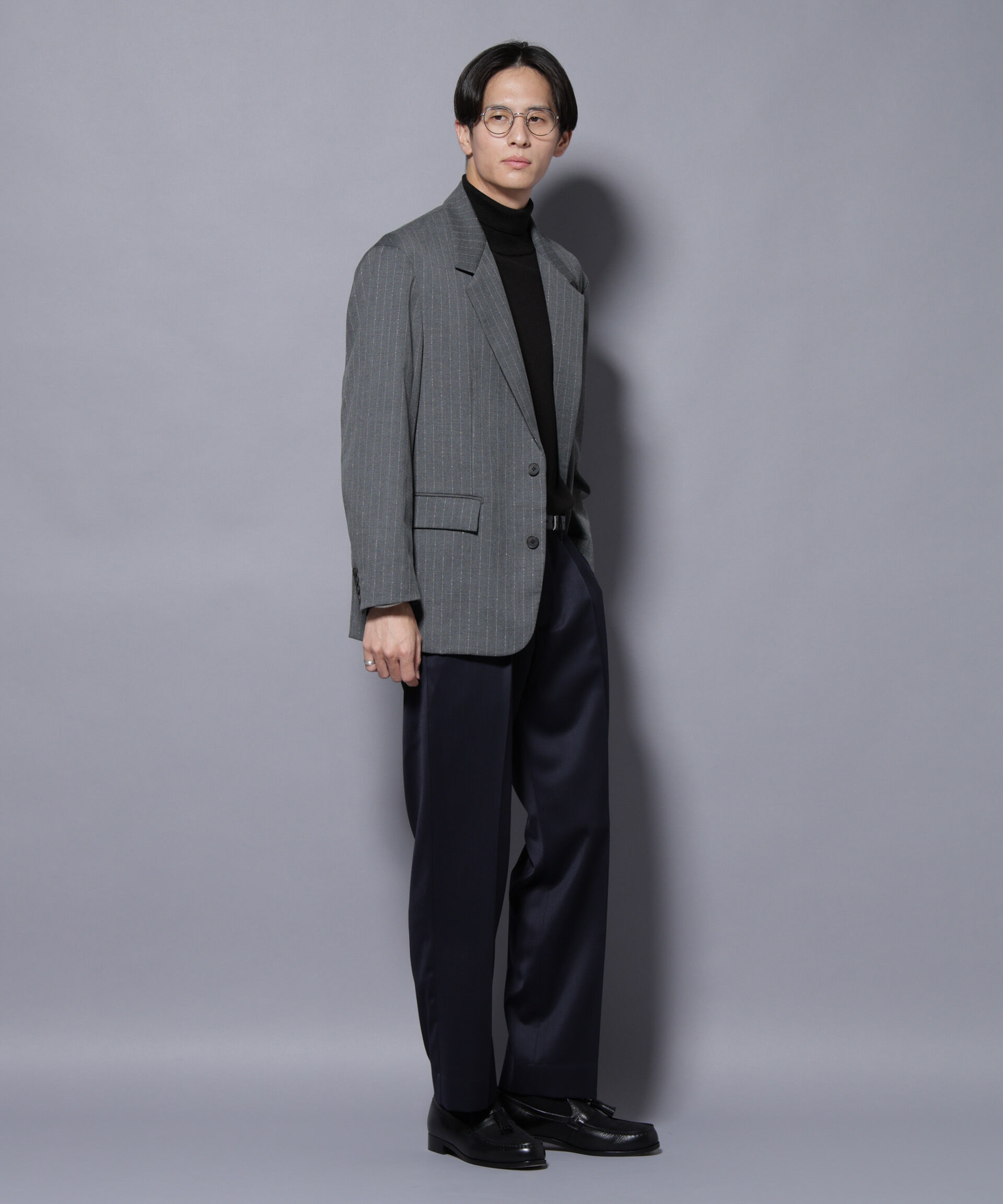 nano･universe「DELEGANTEｴｱﾘｰｻｷｿﾆｰ ｸﾞﾘｯﾀｰｽﾄﾗｲﾌﾟﾃｰﾗｰﾄﾞｼﾞｬ」|テーラードジャケット|