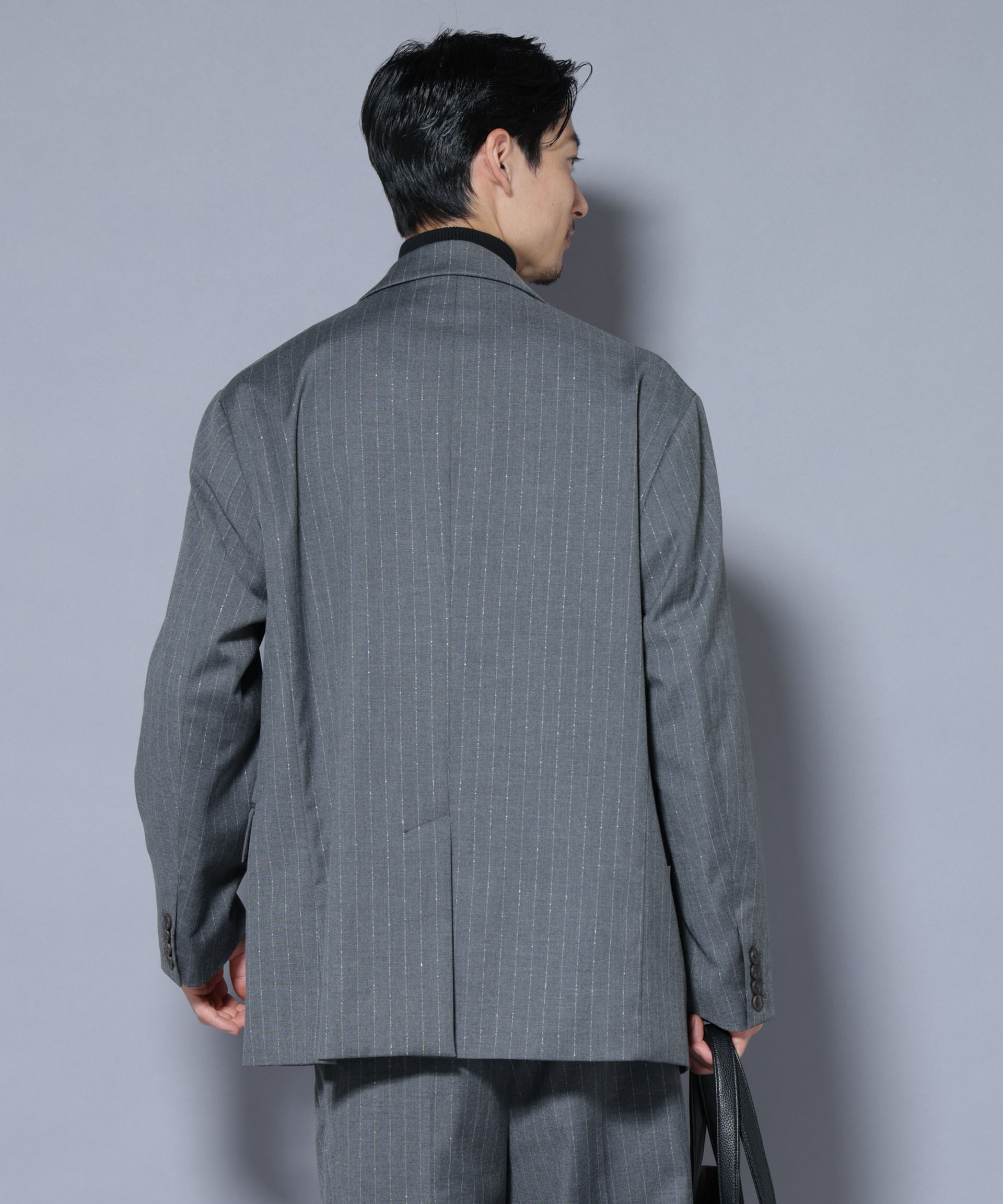 nano･universe「DELEGANTEｴｱﾘｰｻｷｿﾆｰ ｸﾞﾘｯﾀｰｽﾄﾗｲﾌﾟﾃｰﾗｰﾄﾞｼﾞｬ」|テーラードジャケット|