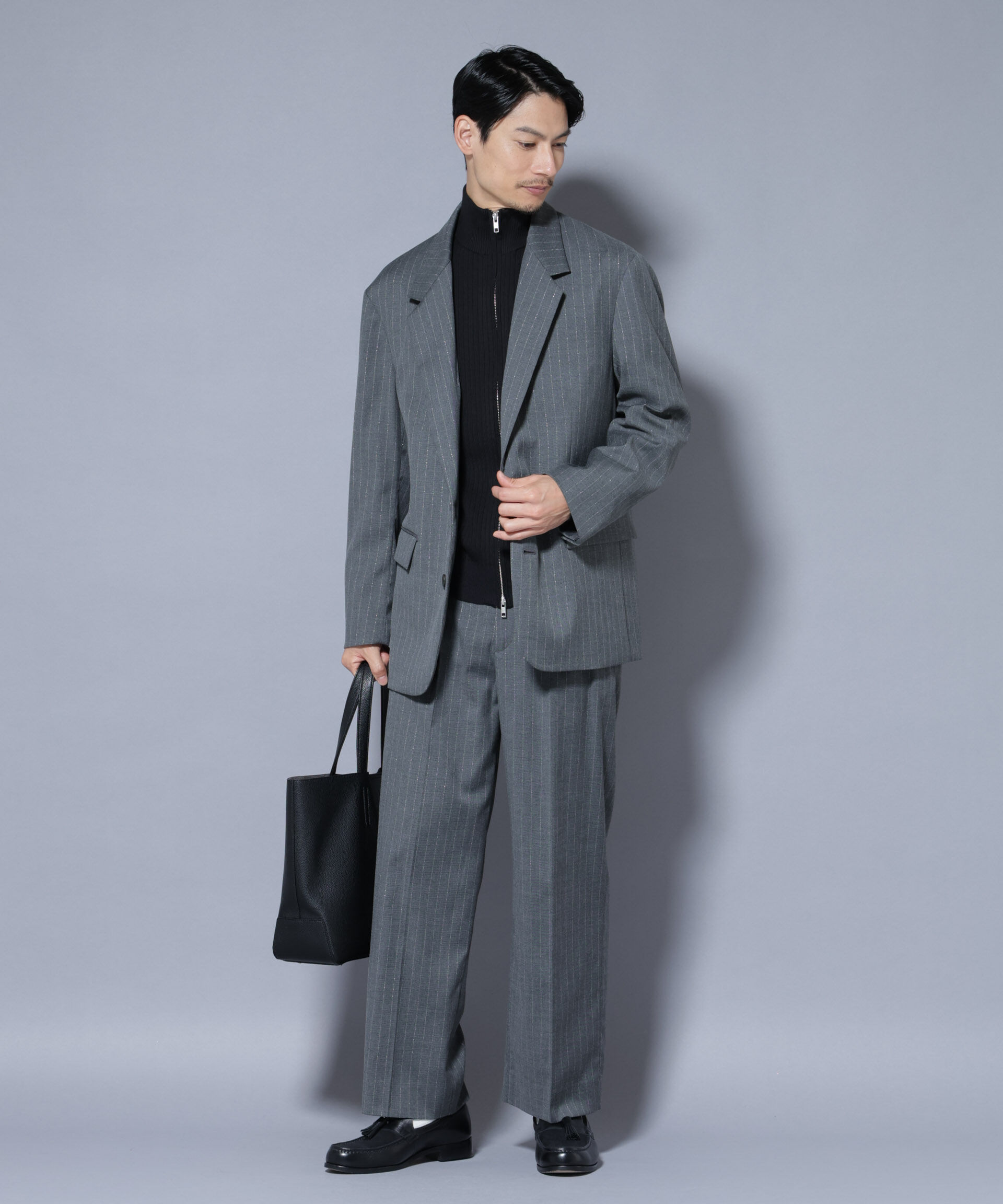 nano･universe「DELEGANTEｴｱﾘｰｻｷｿﾆｰ ｸﾞﾘｯﾀｰｽﾄﾗｲﾌﾟﾃｰﾗｰﾄﾞｼﾞｬ」|テーラードジャケット|