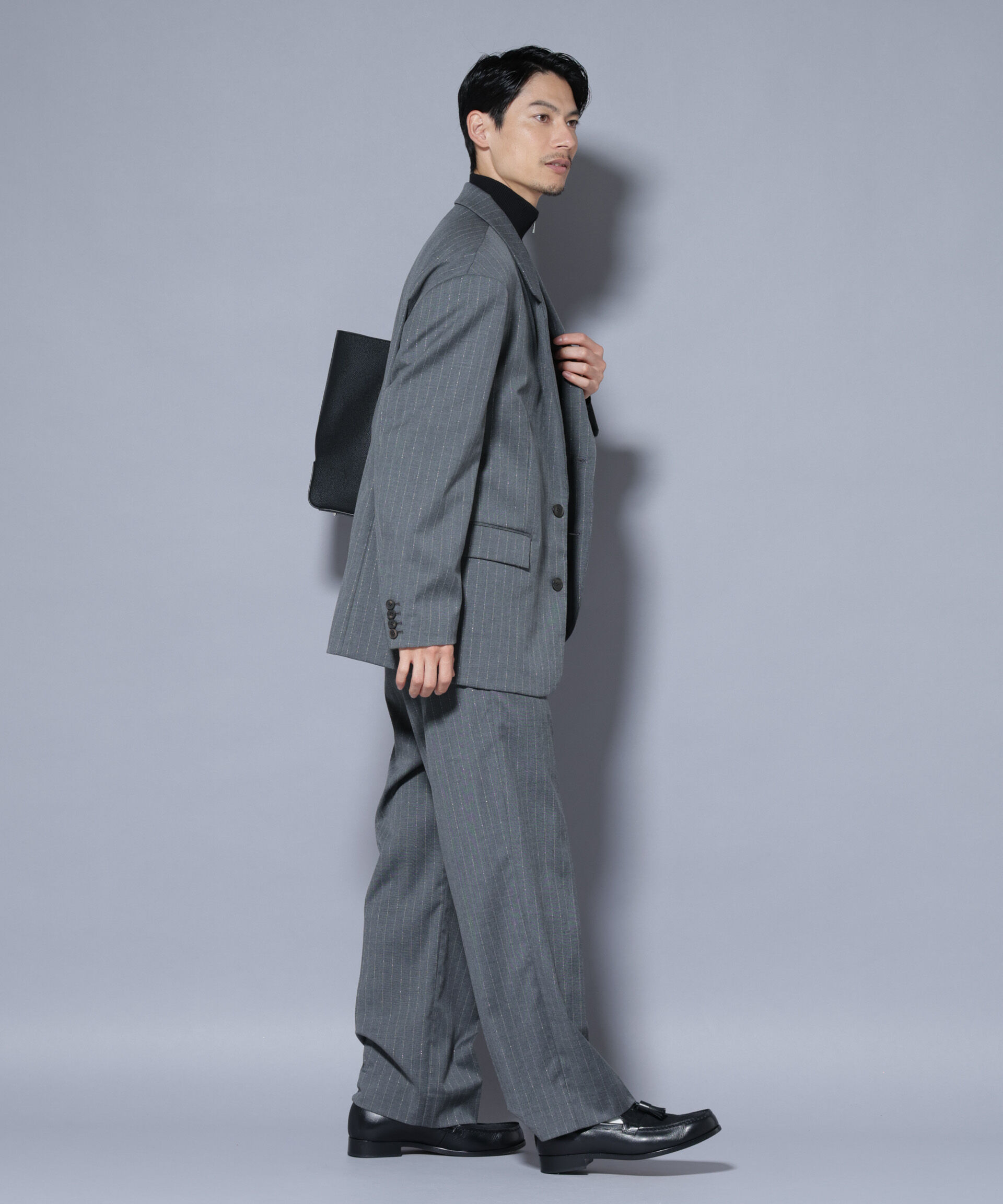 nano･universe「DELEGANTEｴｱﾘｰｻｷｿﾆｰ ｸﾞﾘｯﾀｰｽﾄﾗｲﾌﾟﾃｰﾗｰﾄﾞｼﾞｬ」|テーラードジャケット|