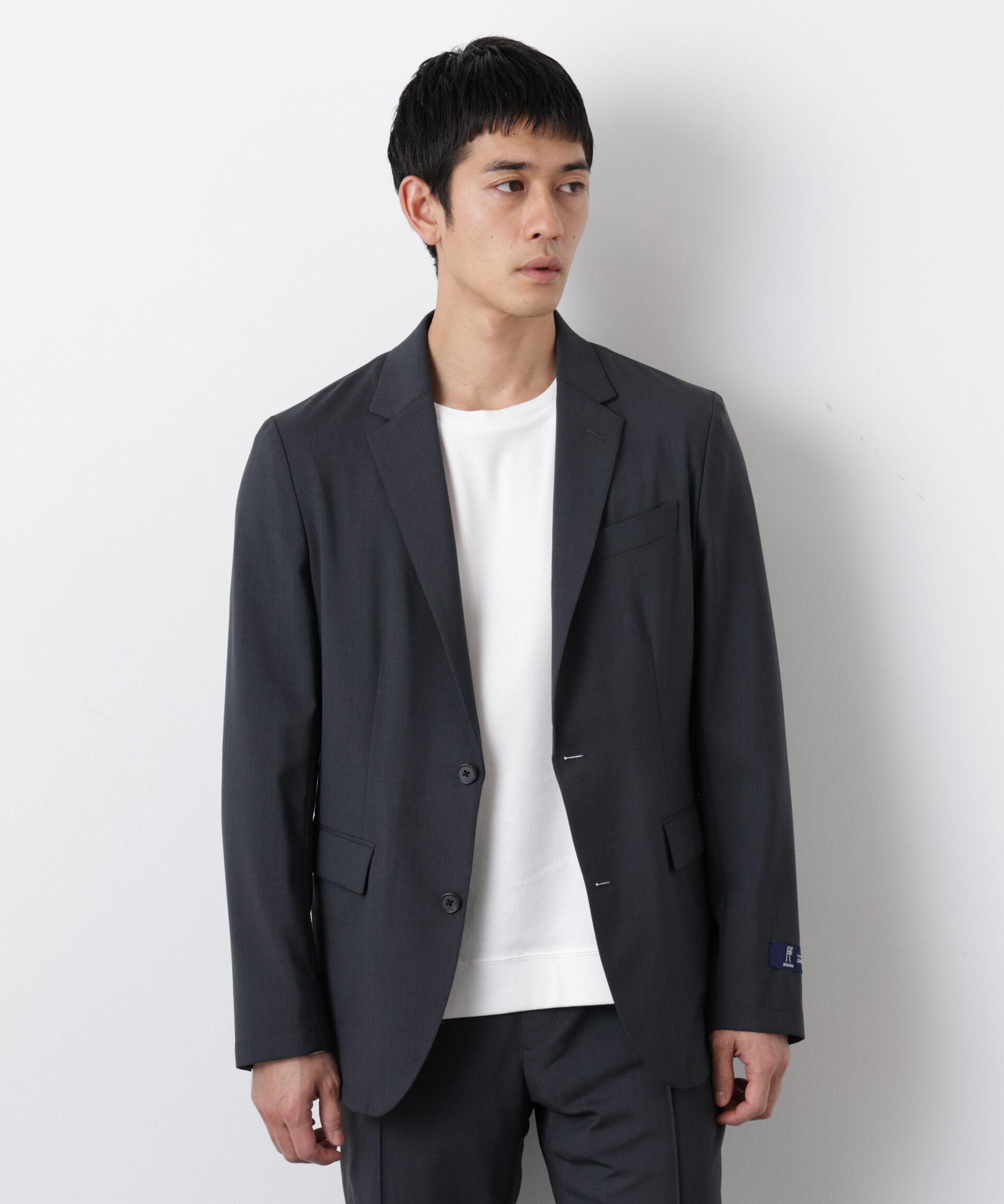 nano･universe「｢DamerinoSelect｣JAPANfabricウールストレッチジャケット（セットアップ可）」|スーツ|チャコール3