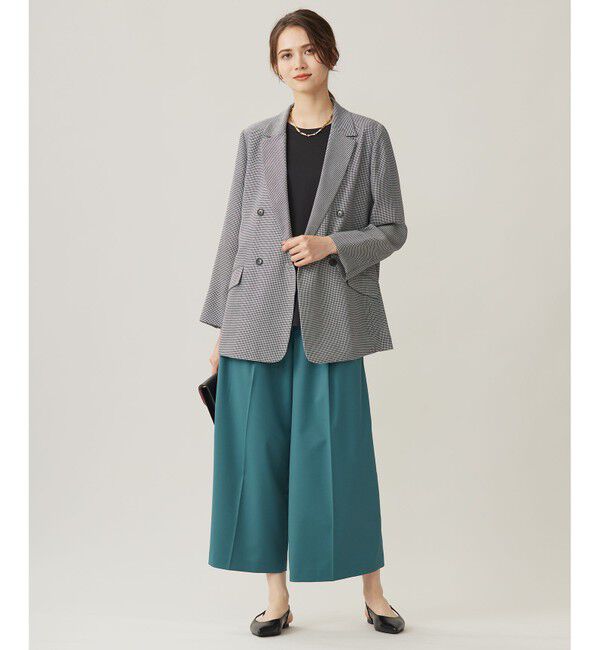 自由区「【洗える】TWラチネストレッチワイドクロップド パンツ」|その他|