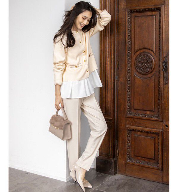 ANY SIS「CICA加工 ニット ジャケット」|カーディガン|