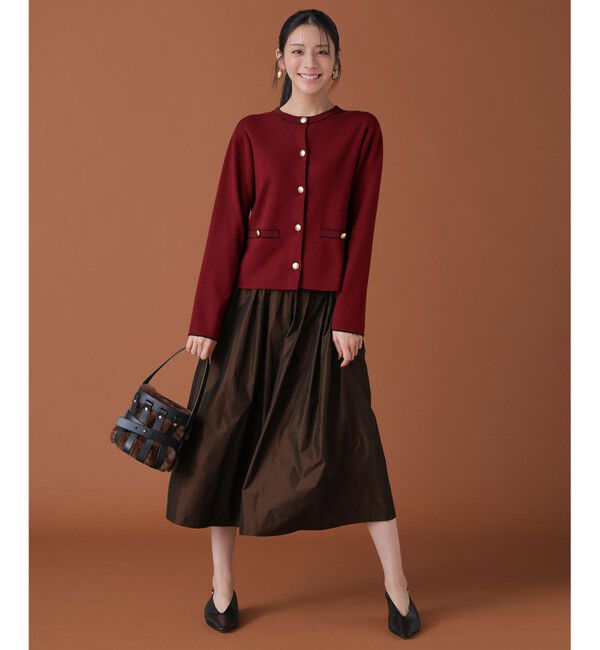 ANY SIS「CICA加工 ニット ジャケット」|カーディガン|