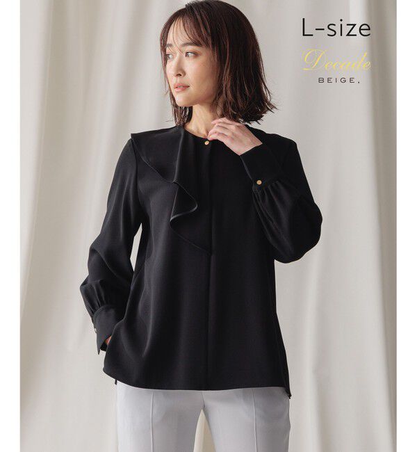 BEIGE,「【L-size】CINDY / アシンメトリーブラウス」|シャツ・ブラウス|Black