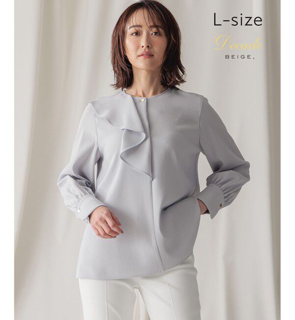 BEIGE,「【L-size】CINDY / アシンメトリーブラウス」|シャツ・ブラウス|Ice blue
