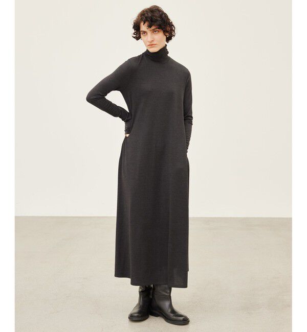 BEIGE,「【洗える】CALDANA / タートルネックロングドレス」|ワンピース|