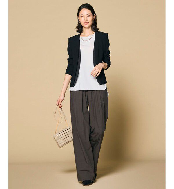 BEIGE,「【L-size】CINDY / ダブルカラージャケット」|ノーカラージャケット|