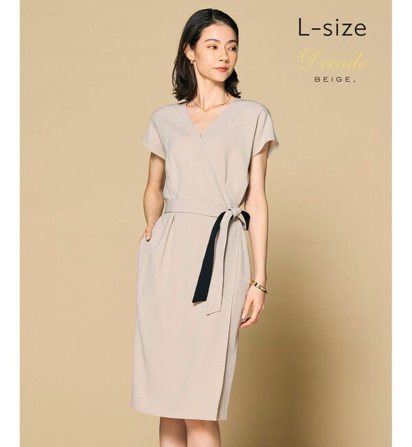 BEIGE,「【洗える・L-size】CINDY / ラップワンピース」|ワンピース|Sand x Black