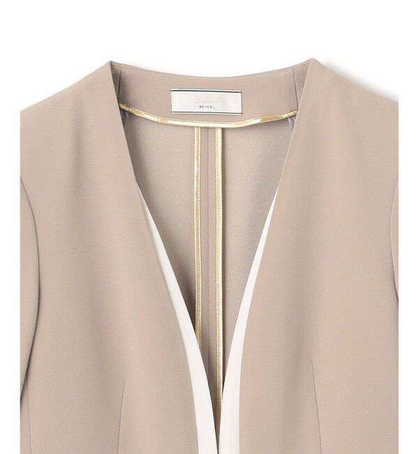 BEIGE,「【洗える・L-size】CINDY / ダブルカラージャケット」|ノーカラージャケット|