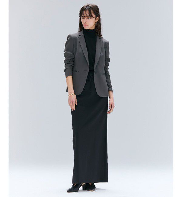 BEIGE,「【洗える】FLEUR / ニットコンビハイネック半袖ブラウス」|シャツ・ブラウス|