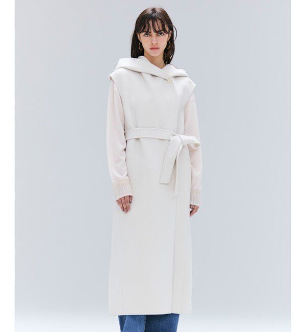 BEIGE,「【Oggi掲載】LEMOORE / ウールリバーフード付きロングジレ」|ベスト・ジレ|Bone