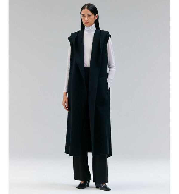 BEIGE,「【Oggi掲載】LEMOORE / ウールリバーフード付きロングジレ」|ベスト・ジレ|