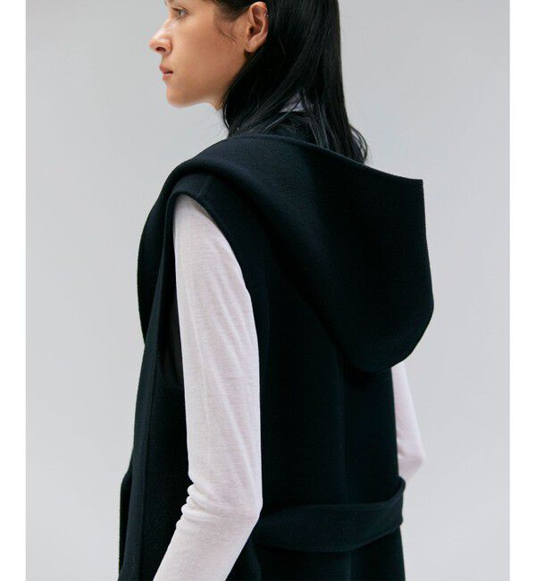 BEIGE,「【Oggi掲載】LEMOORE / ウールリバーフード付きロングジレ」|ベスト・ジレ|