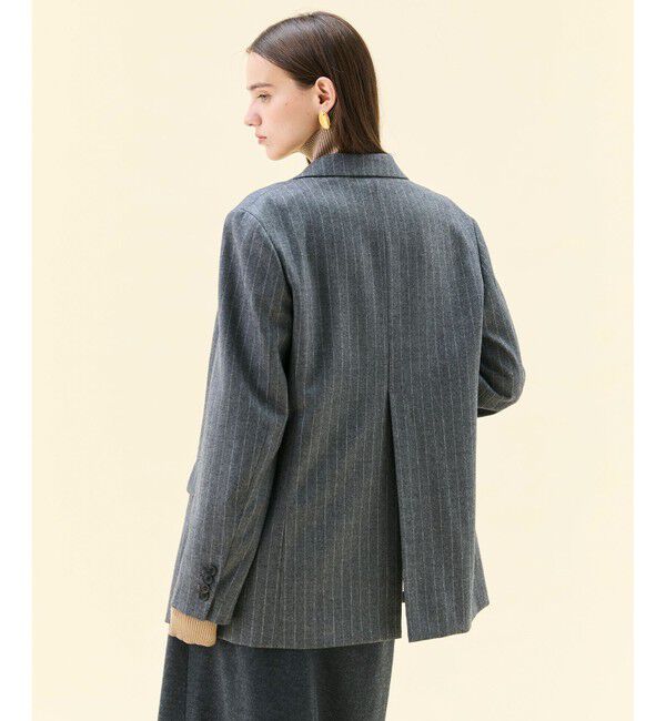 BEIGE,「DELAND / ウールピンストライプダブルジャケット」|テーラードジャケット|