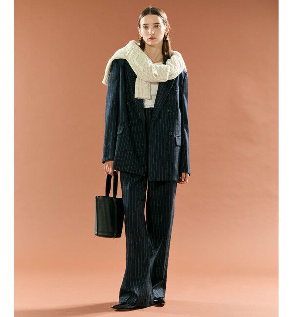 BEIGE,「DELAND / ウールピンストライプダブルジャケット」|テーラードジャケット|