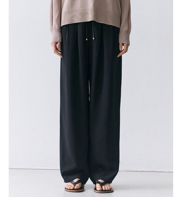 BEIGE,「RUE / ドライタッチイージーセミワイドパンツ」|その他|Black