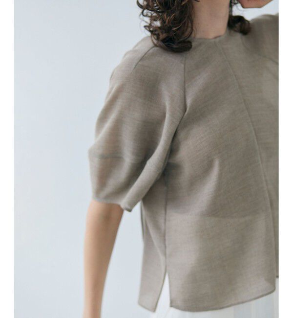 BEIGE,「LIATRIS / バックリボン ハーフスリーブブラウス」|シャツ・ブラウス|