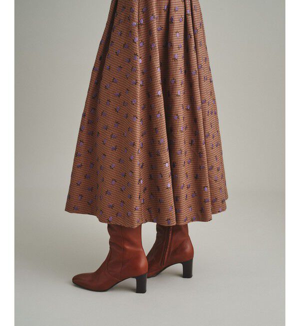 GRACE CONTINENTAL「チェックフラワータックスカート」|スカート|