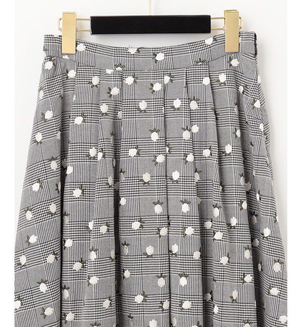 GRACE CONTINENTAL「チェックフラワータックスカート」|スカート|