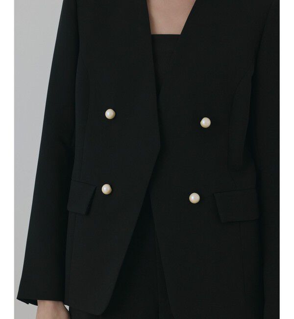 GRACE CONTINENTAL「パールボタンノーカラージャケット」|ノーカラージャケット|