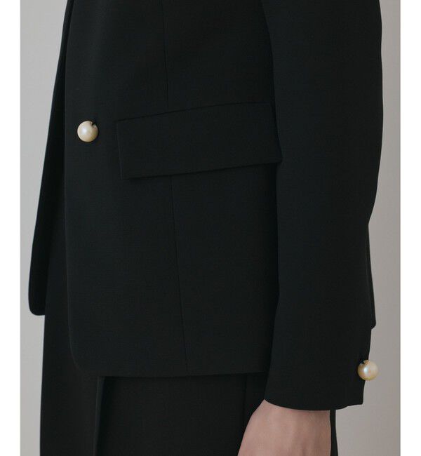 GRACE CONTINENTAL「パールボタンノーカラージャケット」|ノーカラージャケット|