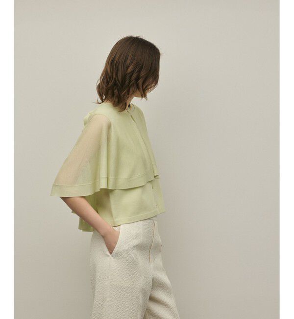 GRACE CONTINENTAL「シアーケープニットカーディガン」|カーディガン|