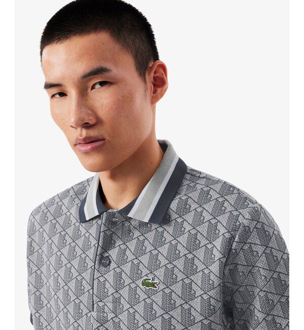LACOSTE「モノグラムジャカード半袖ポロシャツ」|ポロシャツ|