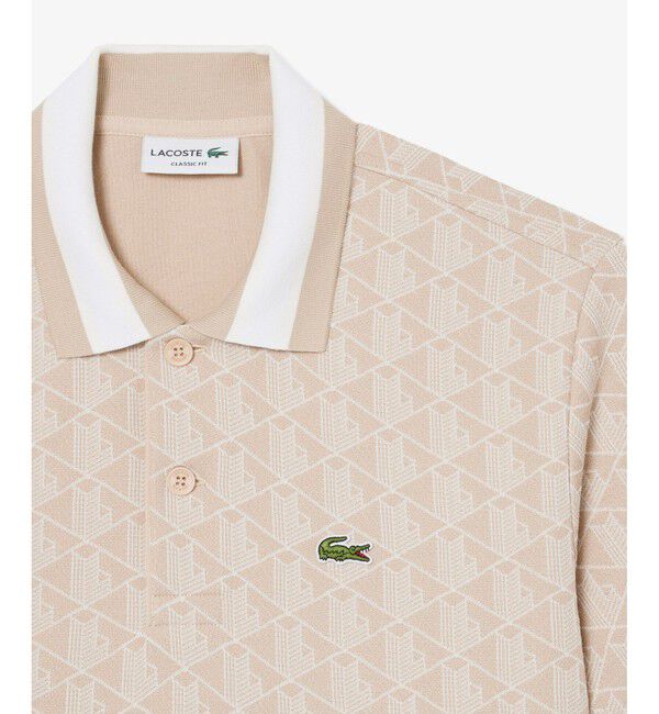 LACOSTE「モノグラムジャカード半袖ポロシャツ」|ポロシャツ|