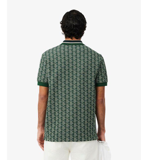 LACOSTE「モノグラムジャカード半袖ポロシャツ」|ポロシャツ|
