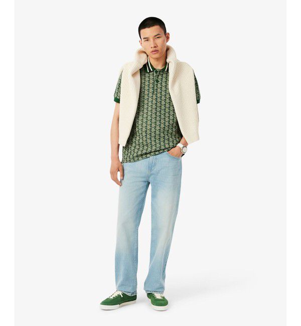 LACOSTE「モノグラムジャカード半袖ポロシャツ」|ポロシャツ|