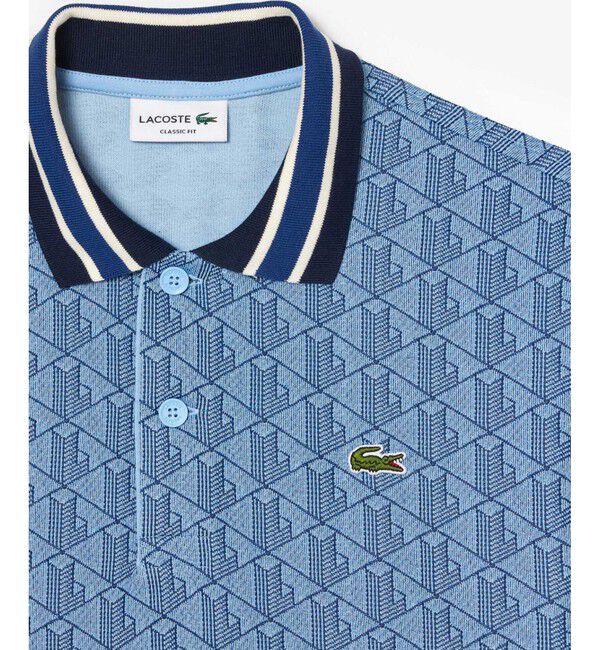 LACOSTE「モノグラムジャカード半袖ポロシャツ」|ポロシャツ|