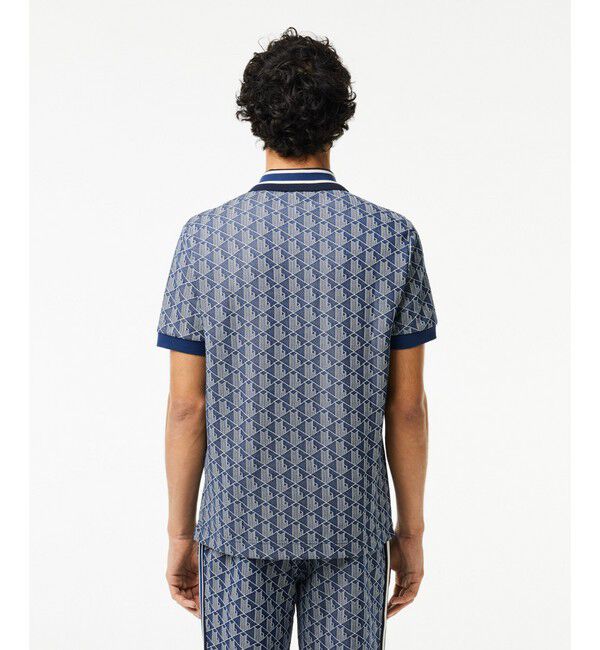 LACOSTE「モノグラムジャカード半袖ポロシャツ」|ポロシャツ|