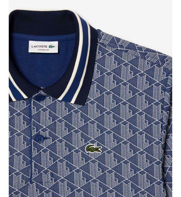 LACOSTE「モノグラムジャカード半袖ポロシャツ」|ポロシャツ|