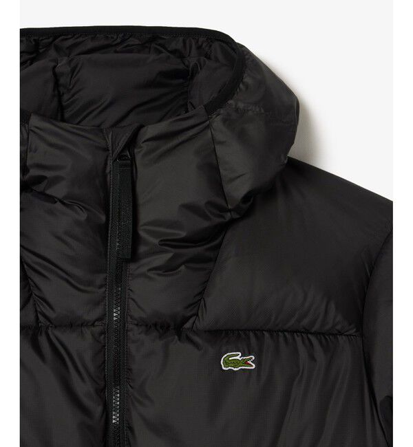LACOSTE「撥水 バックステッチ スタンドカラー フーデッドダウンジャケット」|ダウン|
