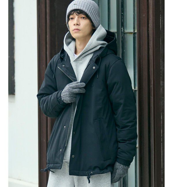 LACOSTE「RDS認証ダウン 耐水透湿メンブレン バルーンシルエット ボリューム ピケダウンジャケット / フーディ」|ダウン|ブラック