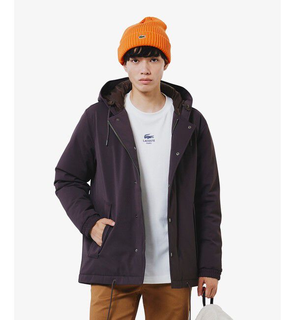 LACOSTE「RDS認証ダウン 耐水透湿メンブレン バルーンシルエット ボリューム ピケダウンジャケット / フーディ」|ダウン|ダークブラウン