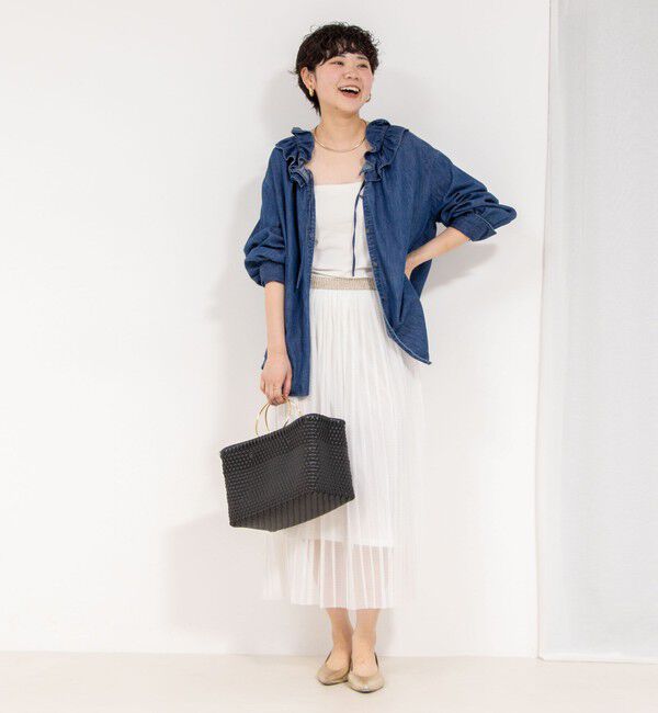 Rie Miller「ウォッシャブルラッセルチュールプリーツスカート」|スカート|