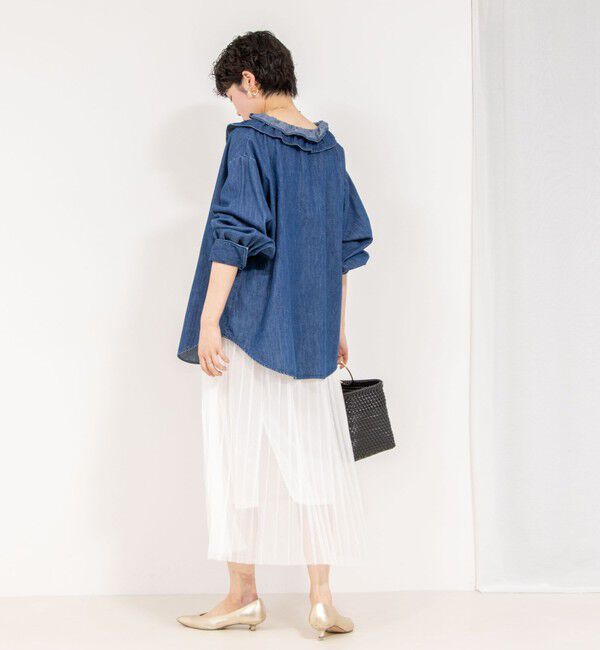 Rie Miller「ウォッシャブルラッセルチュールプリーツスカート」|スカート|