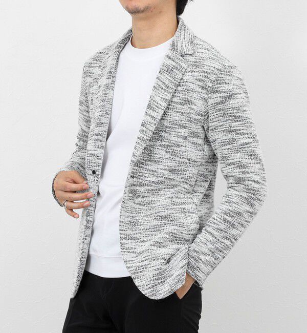 Stutostein「《ビジカジ対応》ツィードジャージーテーラーCD 26SS」|カーディガン|グレー