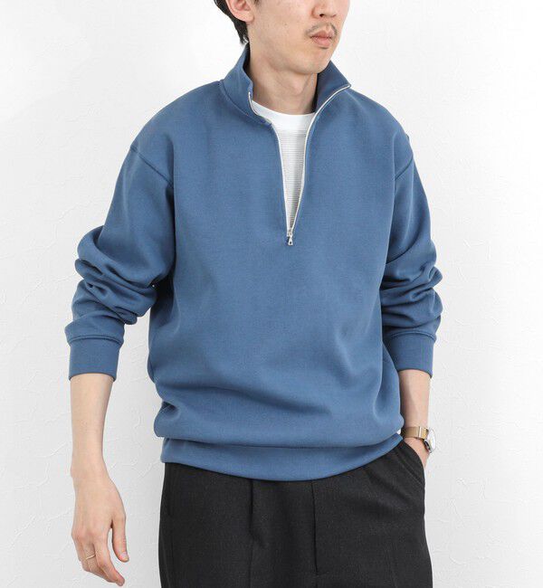 NOLLEY'S goodman「リブダンボール スタンドハーフZip 26SS」|スウェット・ジャージ|グレイッシュブルー
