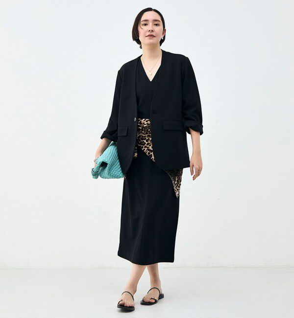 Rie Miller「ウォッシャブルノーカラージャケットジョーゼットダンボール」|ノーカラージャケット|