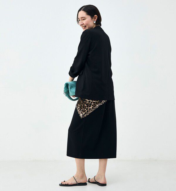 Rie Miller「ウォッシャブルノーカラージャケットジョーゼットダンボール」|ノーカラージャケット|